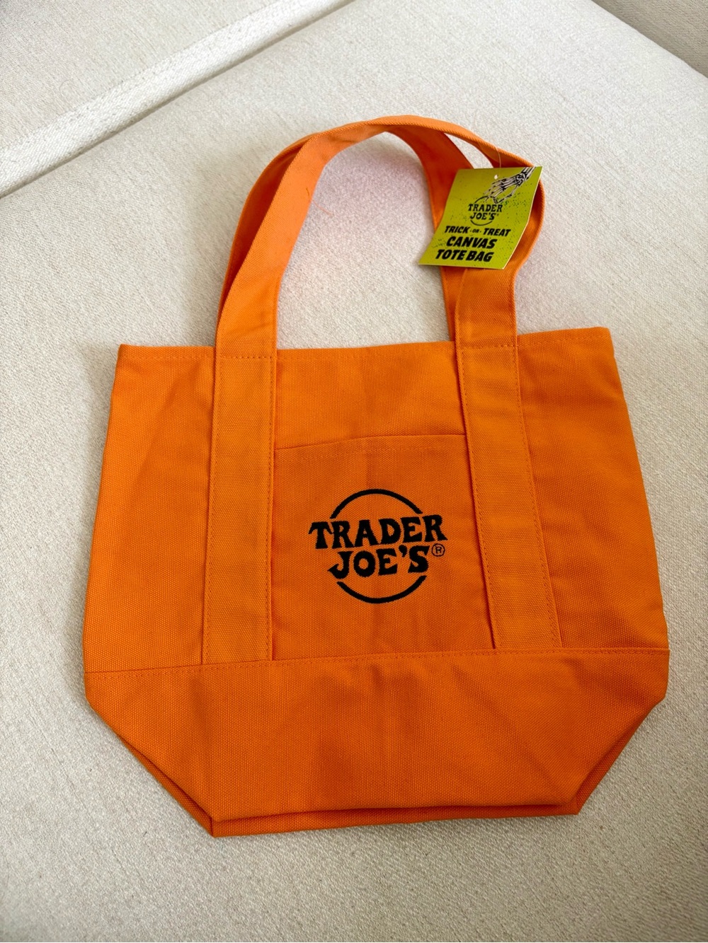Trader Joe's Orange Canvas Tote Bag